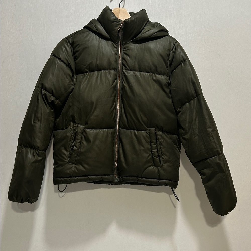 Ci Sono Olive Green Outerwear Puff Jacket Full Zip Sz Small